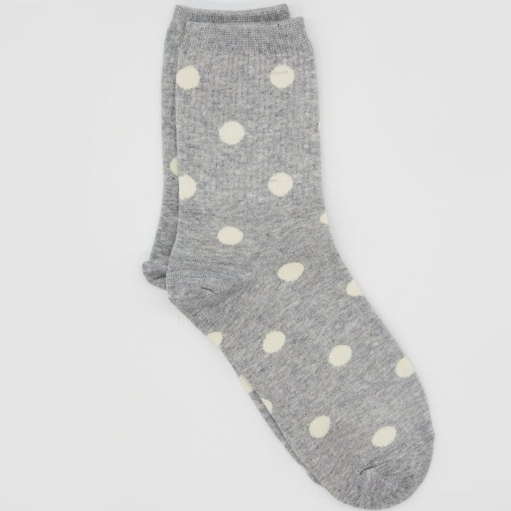 Stella + Gemma Grey White Spot Socks