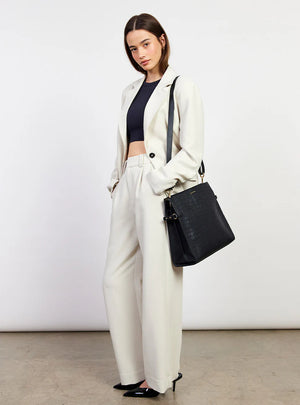 SABEN Beatrice Shoulder Bag - Black Croc