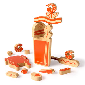 Brass Monkey (Over) Loaded Bloody Mary Balance Game Orange box of 'The Loaded Bloody Mary' wooden toy