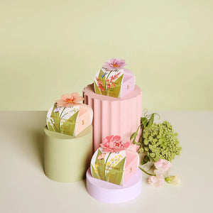 Huxter Body Cleansing Bar Gift Box - Pink Flower - White Florals & French Pear