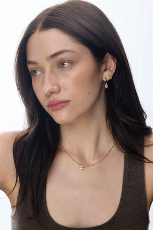 Eden Crystal Hoop - Gold