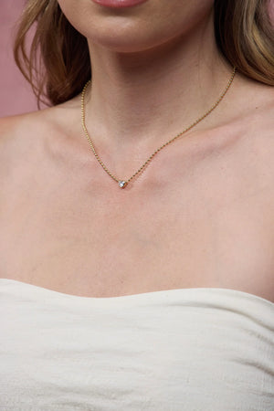 ZAFINO 7843 Amor Necklace Silver beaded with a heart-shaped clasp