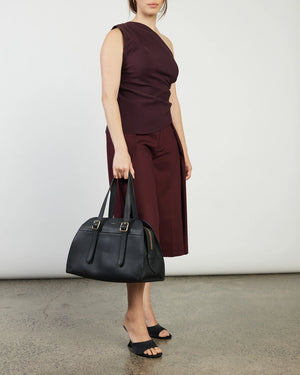 Saben Adler Shoulder Bag - Black Pebble Leather