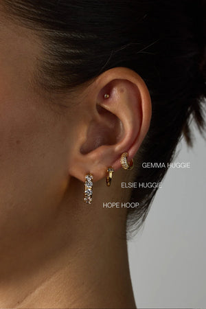 Hope Hoop - Gold - Crystal Earring