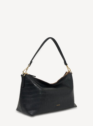 SABEN Claudia Shoulder Bag - Black Croc