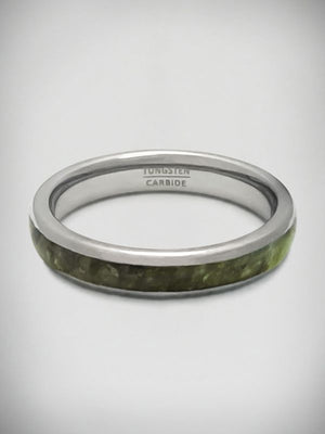 Tungsten Carbide and Pounamu Ring 4mm