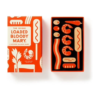 Brass Monkey (Over) Loaded Bloody Mary Balance Game Orange box of 'The Loaded Bloody Mary' wooden