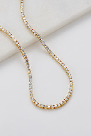 Dani Tennis Necklace - 45cm - Gold