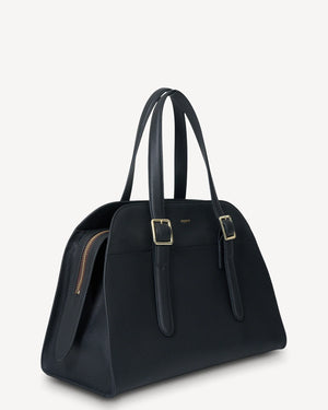 Saben Adler Shoulder Bag - Black Pebble Leather