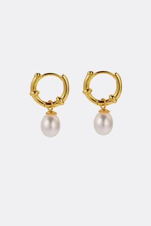 ZAFINO 7788 Tessa Pearl Hoop - Gold