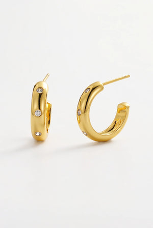 7798 Talia Hoop - Gold hoop earrings with small diamonds