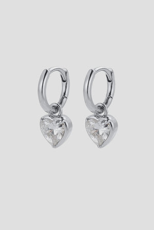 ZAFINO 7845 Amor Earring - Silver Pair of silver heart-shaped earrings