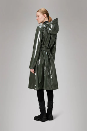 Rains Waterproof Coat A-Line Longer W Jacket W3 - Swamp
