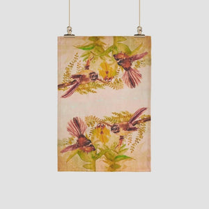 ALI DAVIES TEA TOWEL - PĪWAKAWKA - FANTAIL