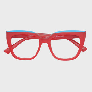 Captivated Eyewear Australia Anti-Blue Reading Glasses - Eliza Red/Blue
