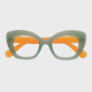 Captivated Eyewear Anti-Blue Reading Glasses - Stella - Green/Orange