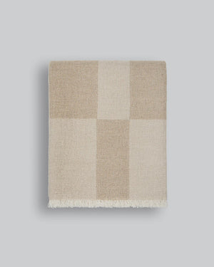 BAYA Winton Throw - Neutral 130 x 170cm Wool Cotton Mixed Blanket NZ