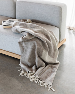 Furtex Baya Flagstone Wool Throw 140 x 200cm - Fawn