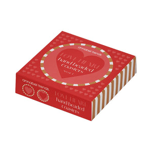 Annabel Trends Hand Beaded Coasters - Heart - 4pc