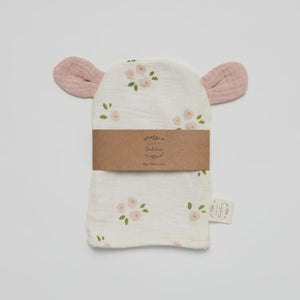 Over the Dandelions Bear Wash Glove Daisy with Blush ears