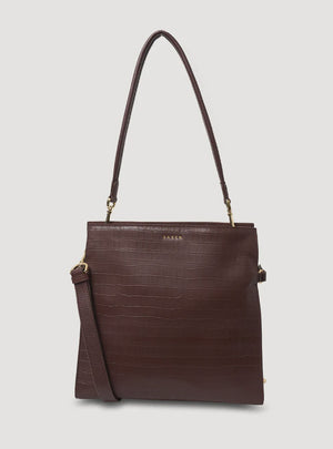 Saben Beatrice Shoulder Bag - Espresso Croc