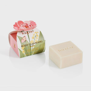 Huxter Body Cleansing Bar Gift Box - Pink Flower - White Florals & French Pear