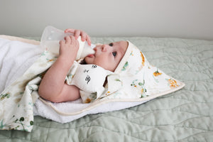 Burrow & Be Baby Hooded Towel - Spring Melody