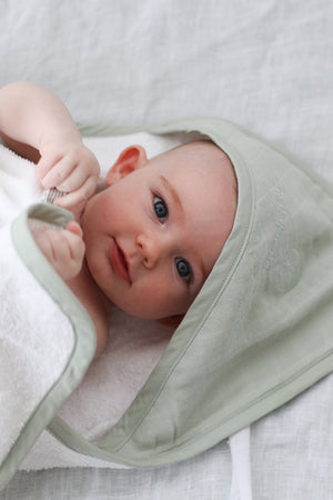 Burrow & Be Baby Hooded Towel Sage