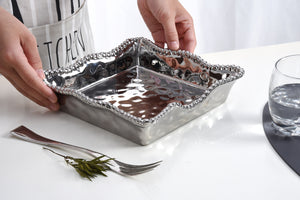 Pampa Bay Verona Luncheon Napkin Holder Silver Porcelain and Titanium