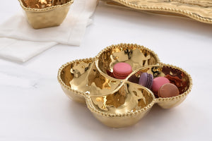 Pampa Bay Monaco 4 Section Bowl Gold decorative porcelain