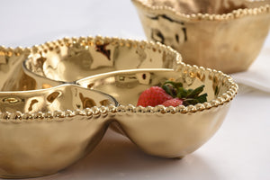 Pampa Bay Monaco 4 Section Bowl Gold decorative porcelain