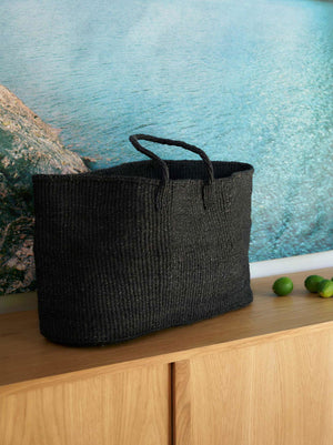 CITTA DESIGN Sisal Oval Basket - Charcoal