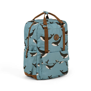Crywolf KNAPSACK Whale Trail Blue backpack with whale pattern