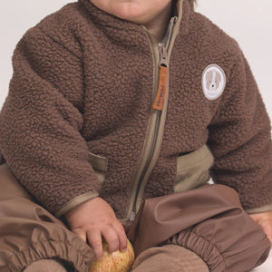 Crywolf Child Kids BABY SHERPA JACKET Pinecone Brown children's fleece jacket