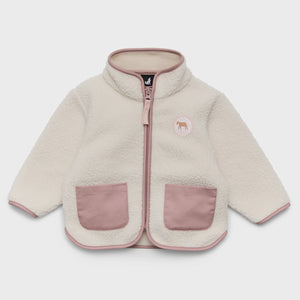 CRYWOLF CHILD KIDS BABY SHERPA JACKET Powder Children's fleece jacket with pink accents