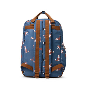 Crywolf KNAPSACK Collies School Bag Blue backpack with dog pattern