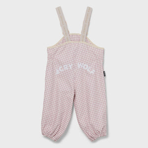 Crywolf Child BABY WANDER OVERALL Gingham Pink checkered overalls