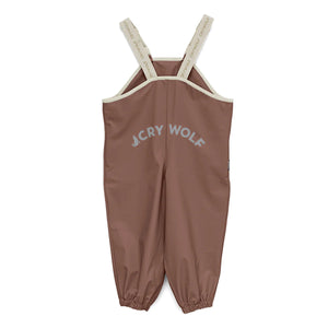 CRYWOLF CHILD BABY WANDER OVERALL Pinecone Brown overalls with beige straps