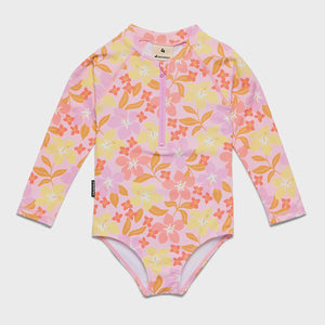 LONG SLEEVE SWIMSUIT Hibiscus Daze - Size 6YRS