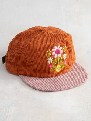 Natural Life Cap Corduroy Snapback Rust Folk Flower