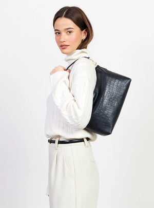 SABEN Claudia Shoulder Bag - Black Croc