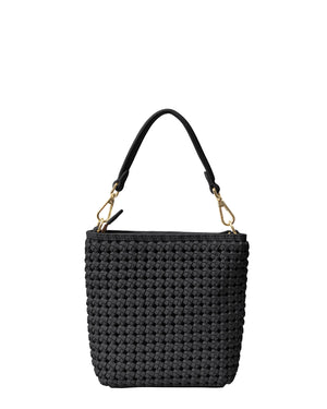 Saben Coco Mini Bag - Black Fine Braid woven handbag