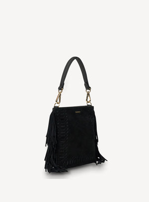 SABEN Coco Mini Bag - Black Suede Fringe