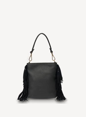 SABEN Coco Mini Bag - Black Suede Fringe