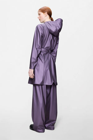 RAINS Curve Long Jacket W3 - Body Purple raincoat