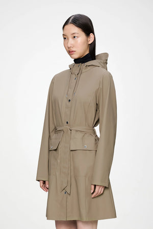 RAINS Curve Long Jacket W3 - Beige