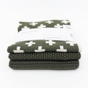 Ecovask Dishcloth 3pk Set - Winter Moss