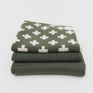 Ecovask Dishcloth 3pk Set - Winter Moss