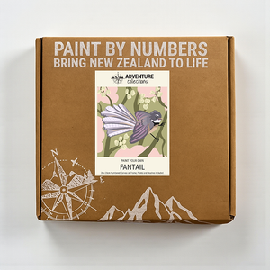 Adventure Collections Fantail 20x20cm Paint By Numbers Box for a paint by numbers kit with a New Zealand theme