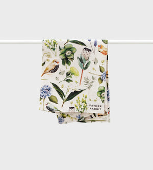 Father Rabbit Tea Towel - Botanical Natural